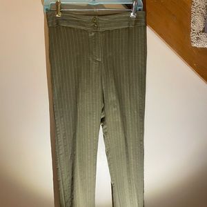 Olive gold stripe wide leg pants